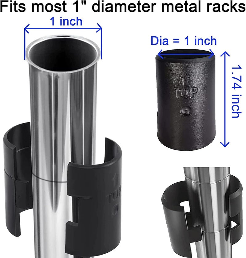 WAFJAMF Wire Shelf Clips Shelving Sleeves - 16 Pack Shelf Lock Clips for 1" Post- Shelving Sleeves Replacements for Wire Shelving System - Image 4